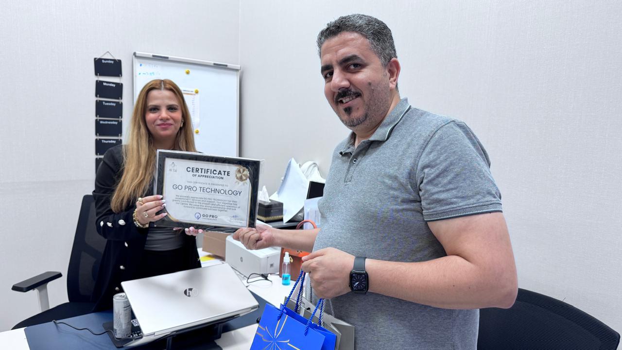 Go Pro Technology receiving Certificate of Appreciation